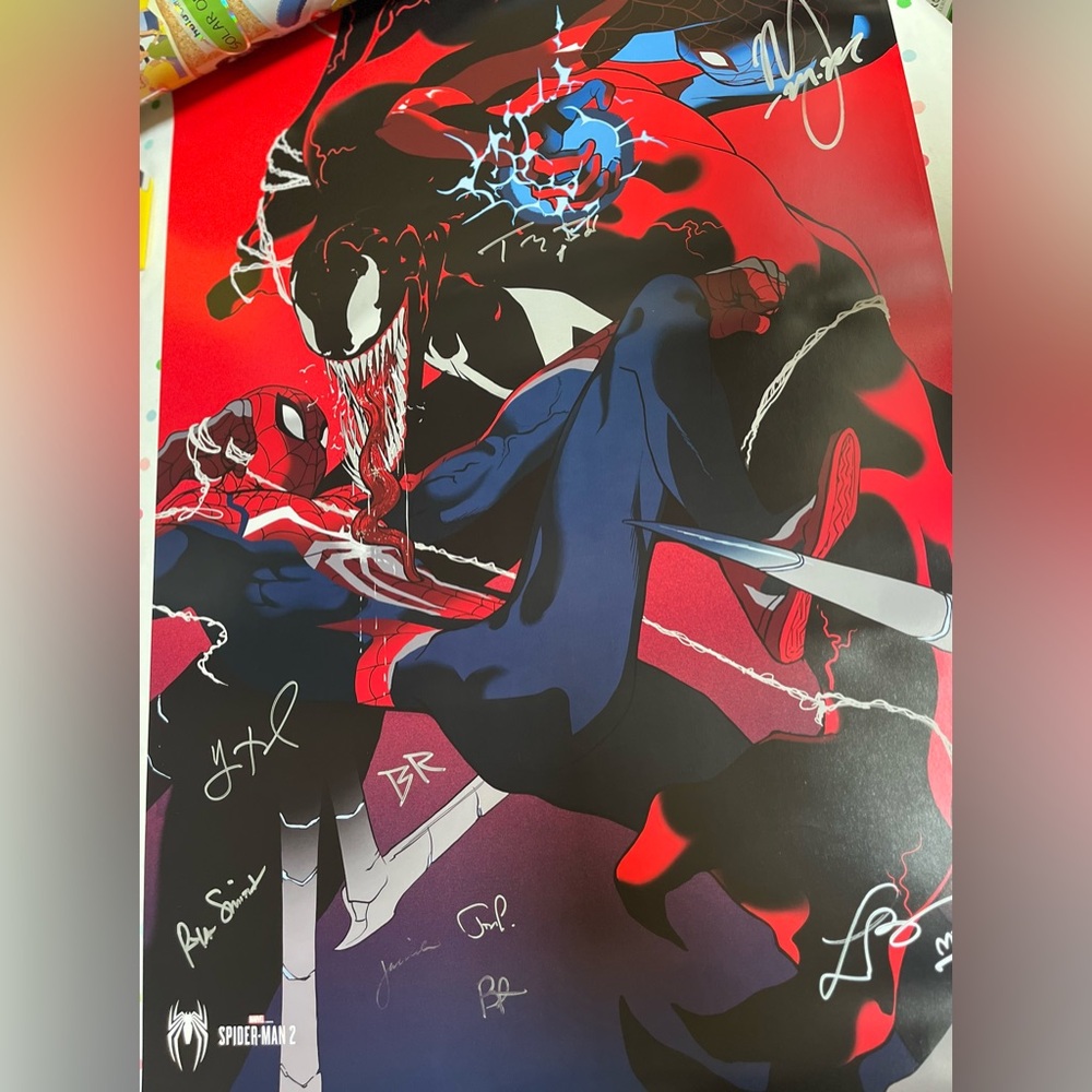 SDCC 2023 Mondo SPIDER-MAN 2 Variant Print /215 24x36 Tomer Hanuka Signed Poster